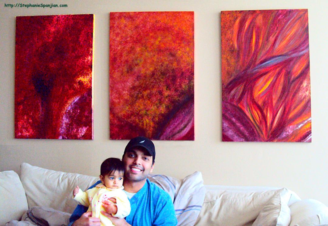 Stephanie's clients with their triptych